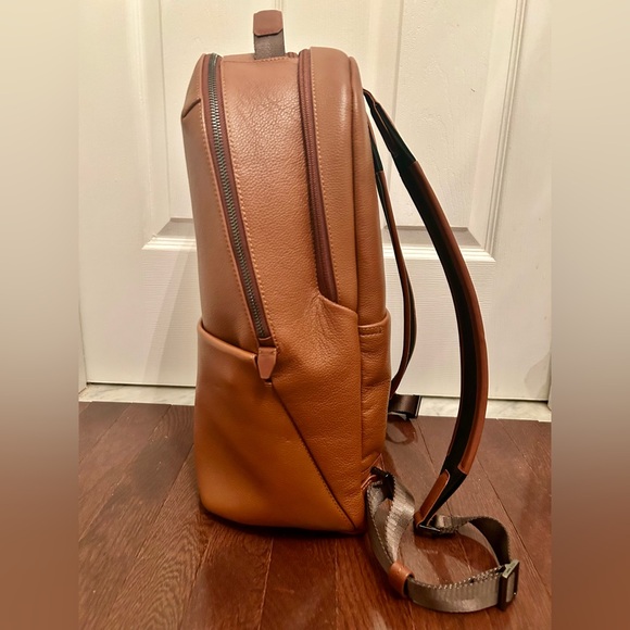 Cole Haan Triboro Leather Backpack in New British Tan - Picture 2 of 8